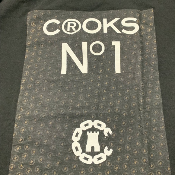 Crooks and Castles No 1 T-Shirt Medium Black - Picture 3 of 4
